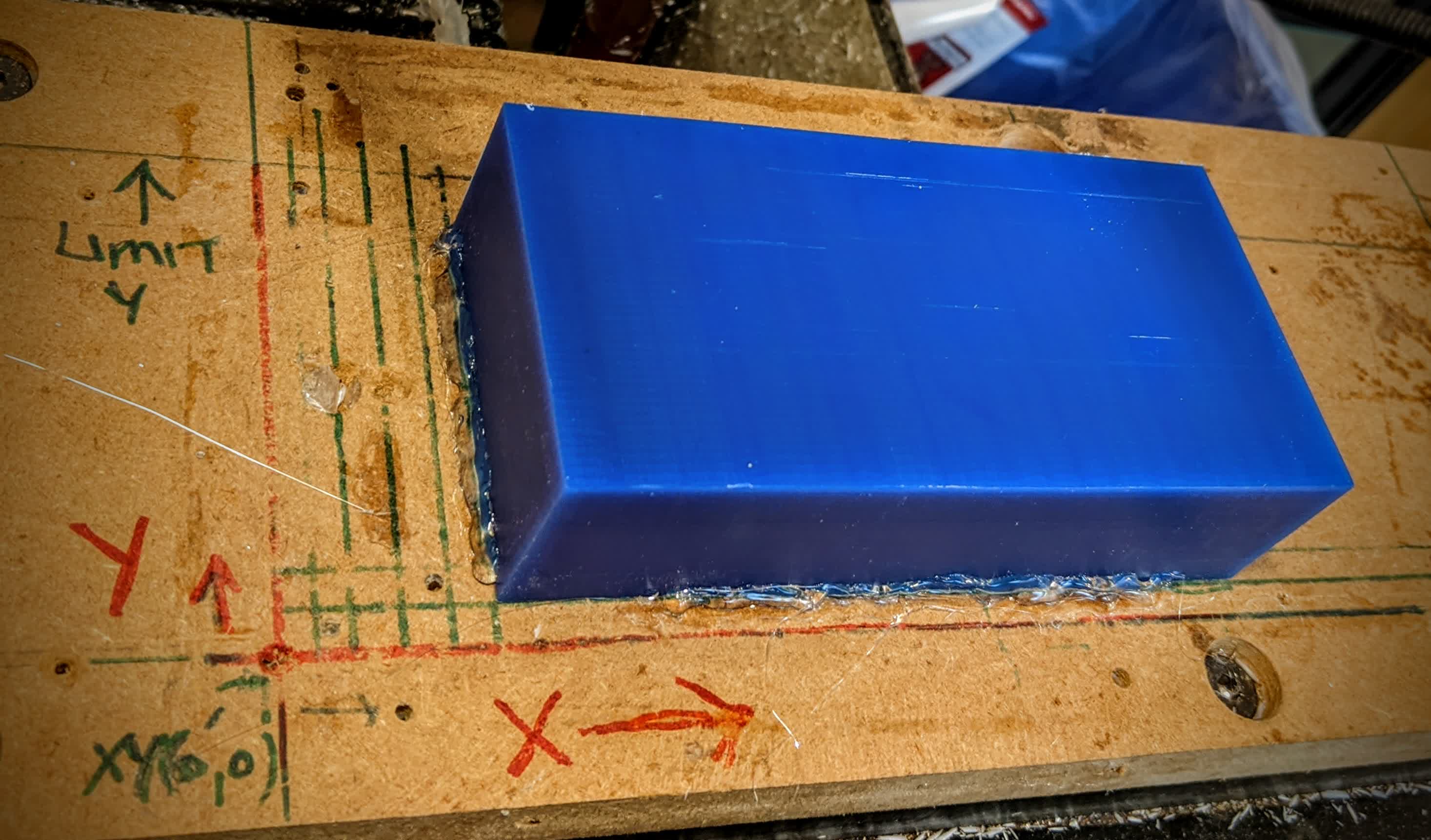 Glue wax to mill bench
